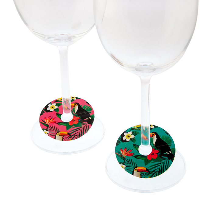 Printed Wine Glass Markers x6